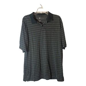 Nike Golf Men’s Black White Stripe Golf Polo Shirt Size X-Large fit dry‎